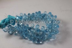 Sky Blue Topaz Far Faceted Drops Shape Beads